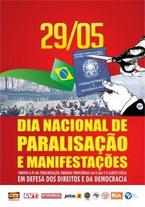 29 de maio é o Dia Nacional de Manifestações e Paralisações