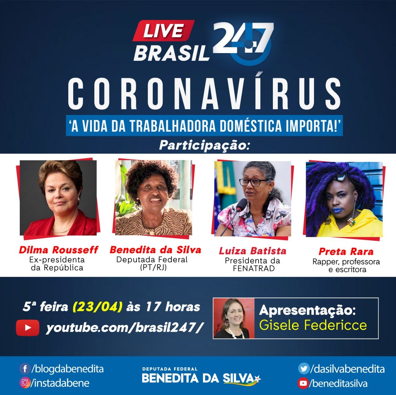 Fenatrad participa de live sobre a situação das trabalhadoras domésticas frente à Covid-19