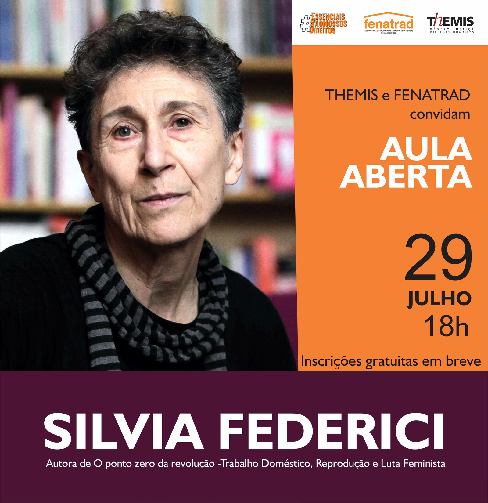 FENATRAD e Themis promovem aula aberta com filósofa Silvia Federici