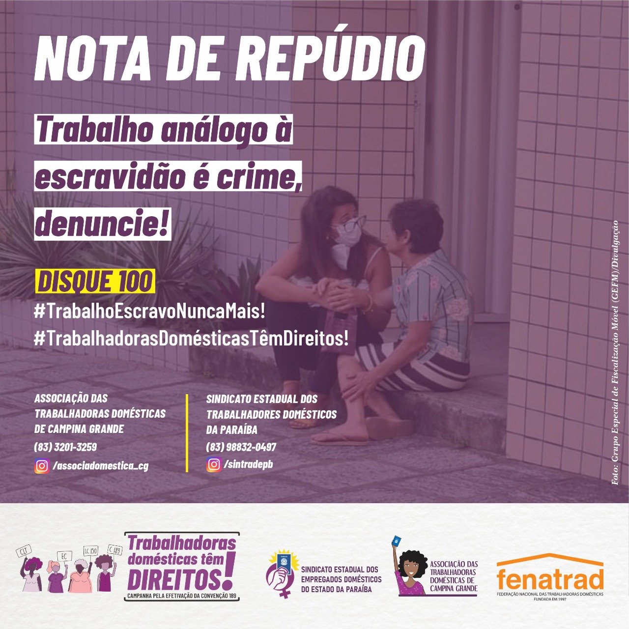 Sindicato dos Trabalhadores Domésticos da Paraíba repudia caso de trabalho  análogo à escravidão em Campina Grande