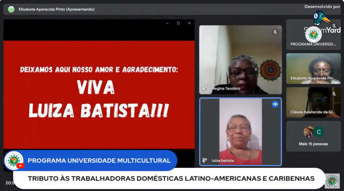 Tributo às Trabalhadoras Domésticas Latino-Americanas e Caribenhas presta homenagem a Luiza Batista