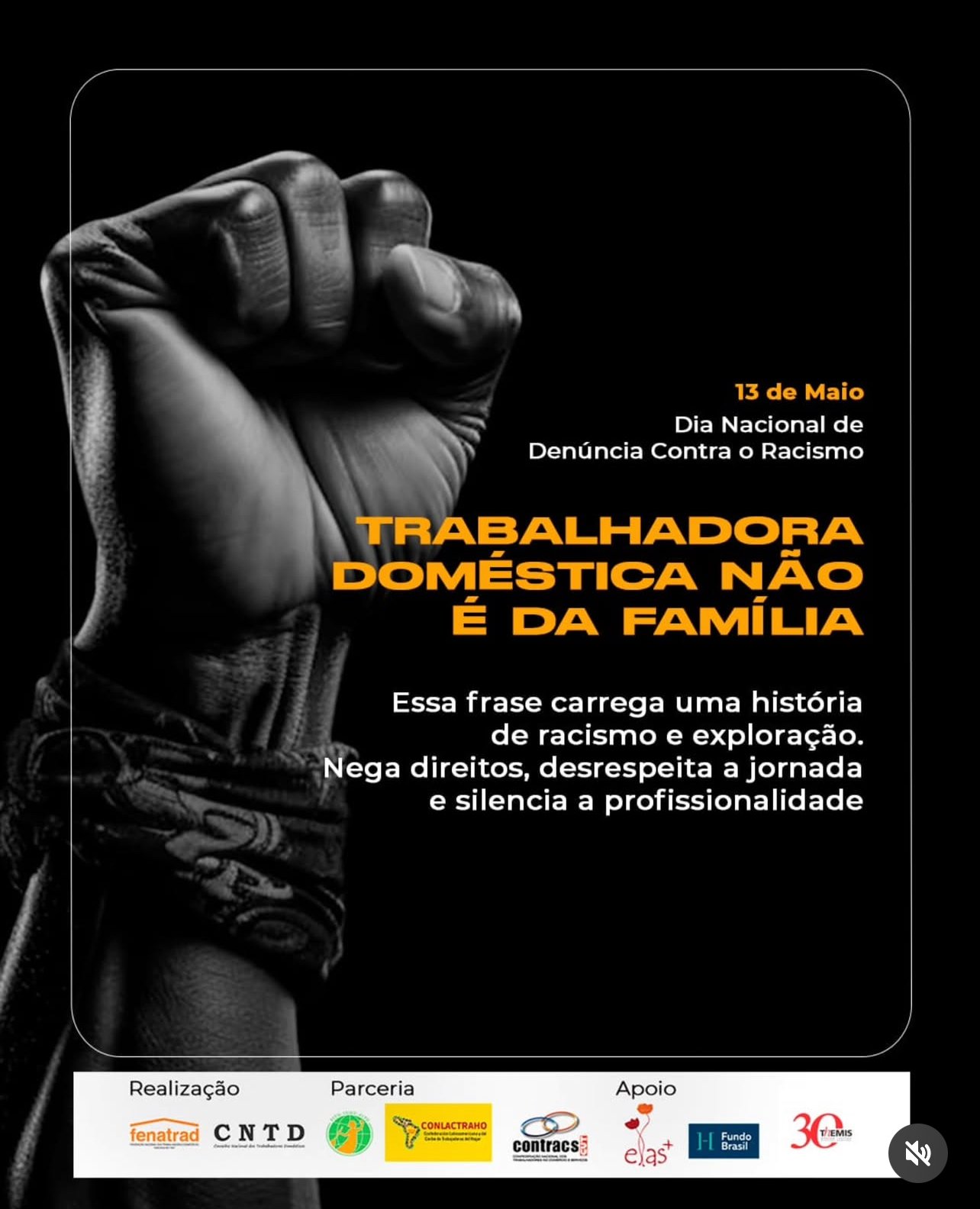 13 de Maio: Dia Nacional de Denúncia Contra o Racismo